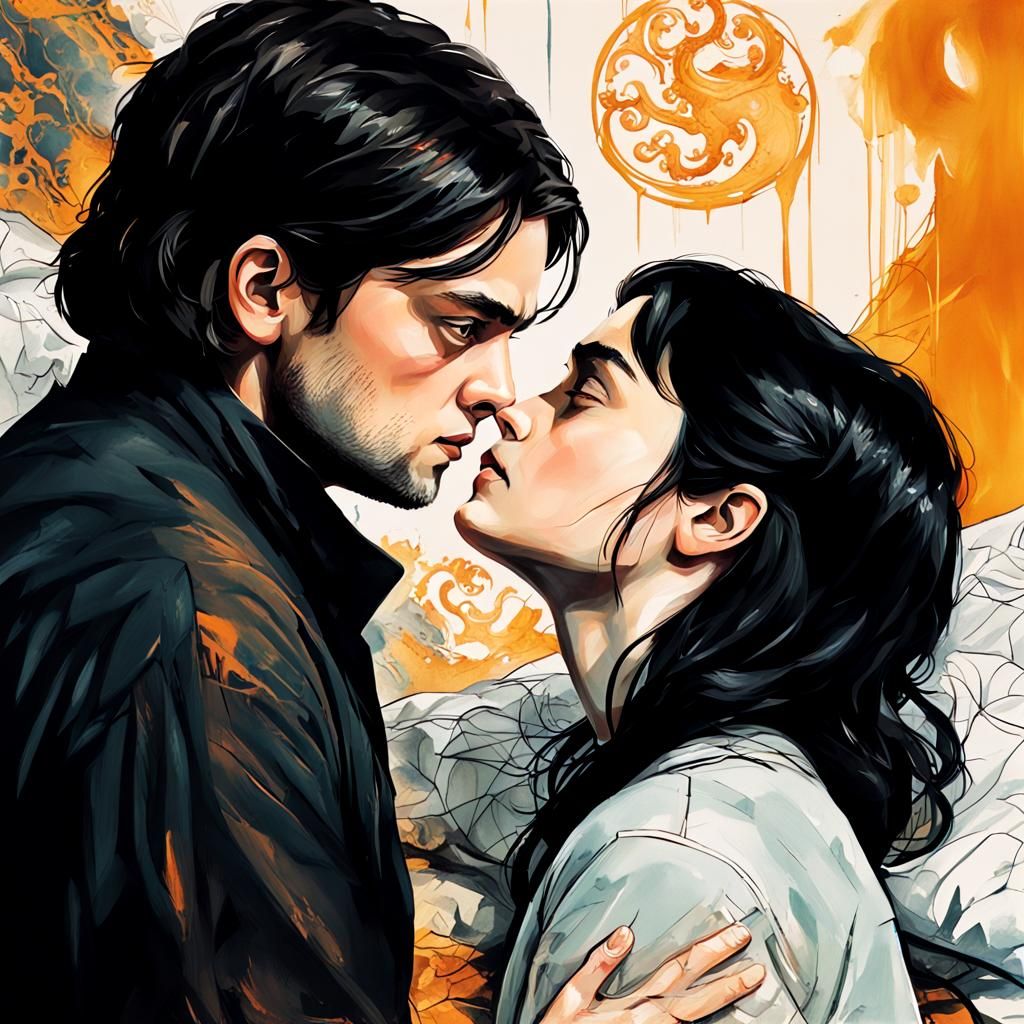Arya Stark and Shireen Baratheon: Romantic Abstract Art