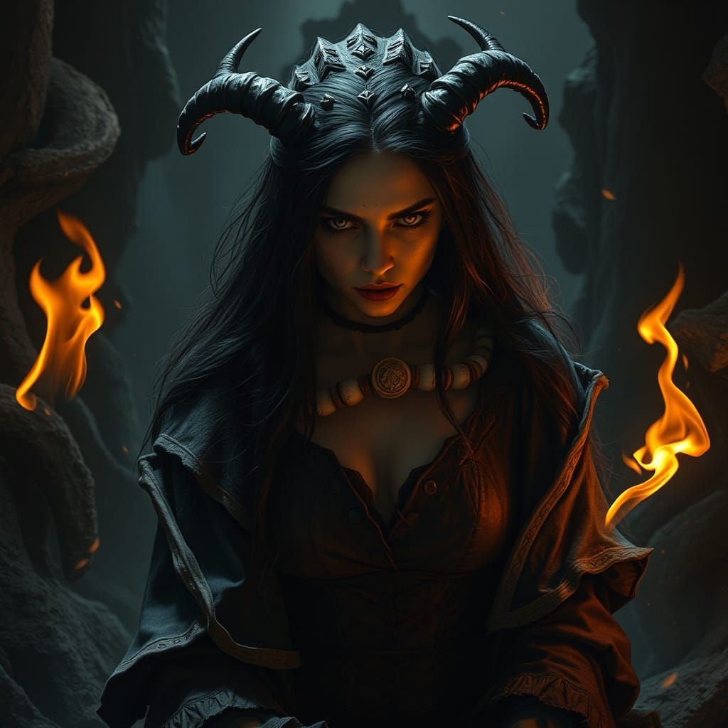 Dark Cinderella in Nightmare Landscape, Beksiński Style