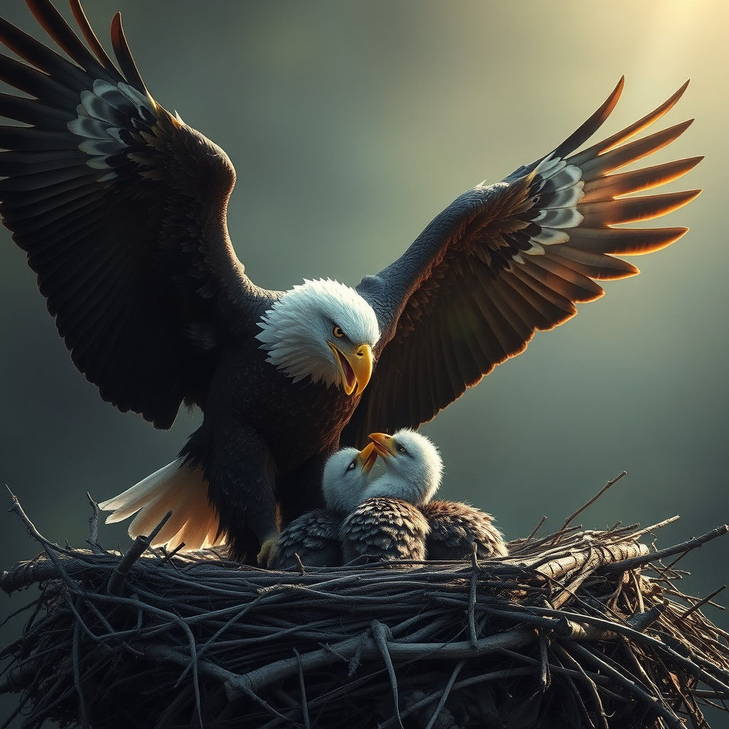 Bald Eagle Nest: Epic Cinematic Digital Painting