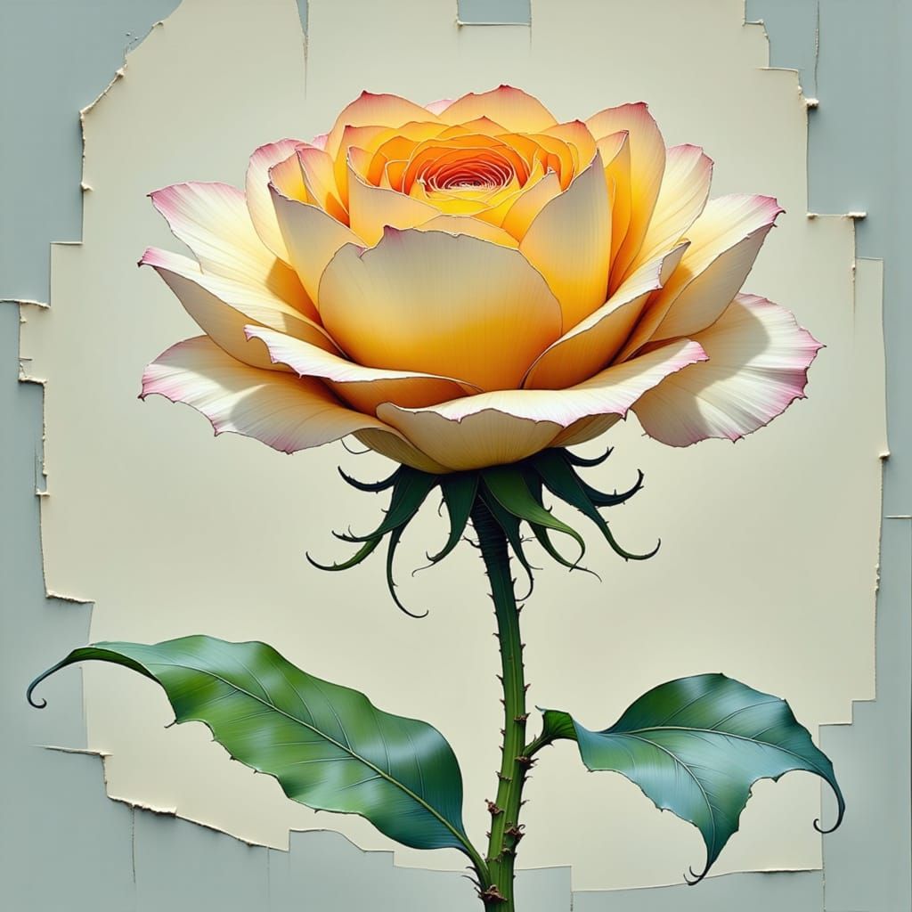 Whimsical Floral Scene in Watercolor Style