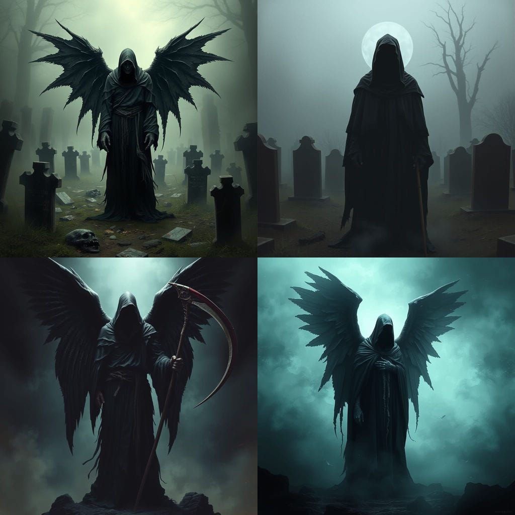 Mysterious Figure of Death in a Haunting Scene