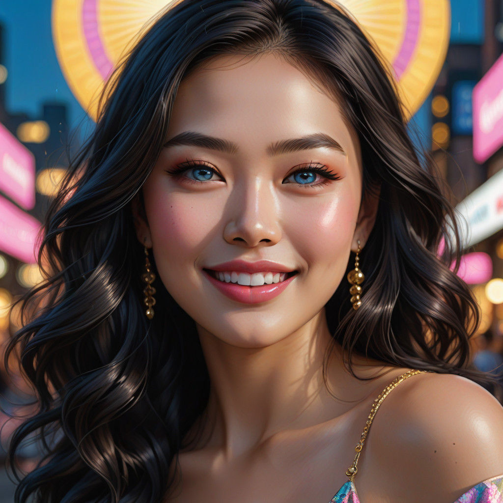 Elegant Asian Beauty in Soft Golden Light