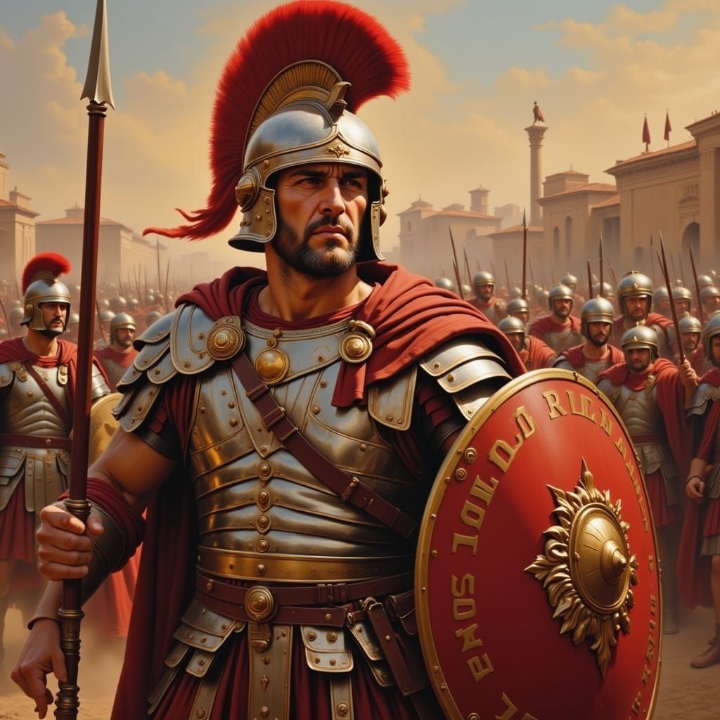Roman Centurion in Oil Painting Style