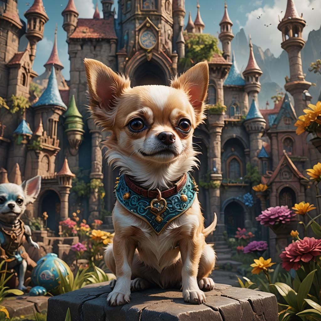 Cute Chihuahua Named Ramstin: Fantasy Concept Art