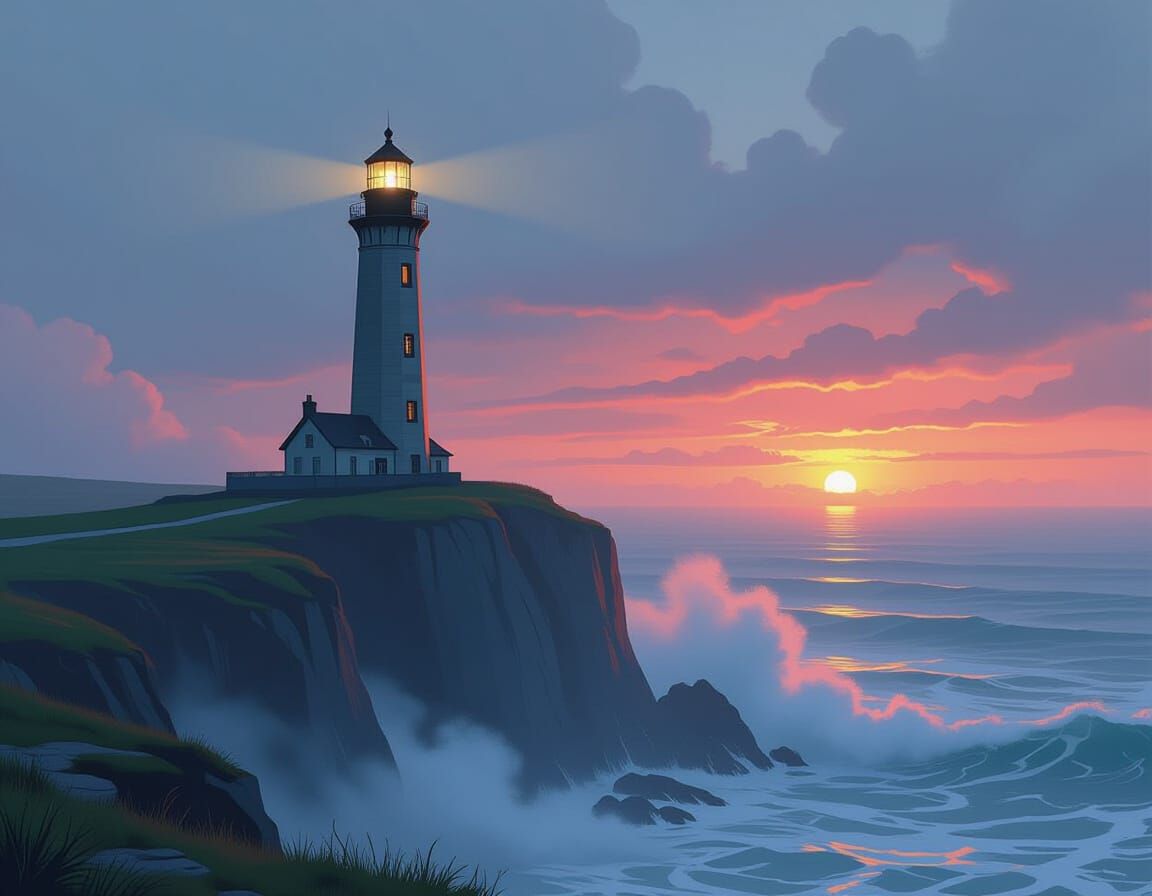 Calm sea mirrors surreal sky hues.