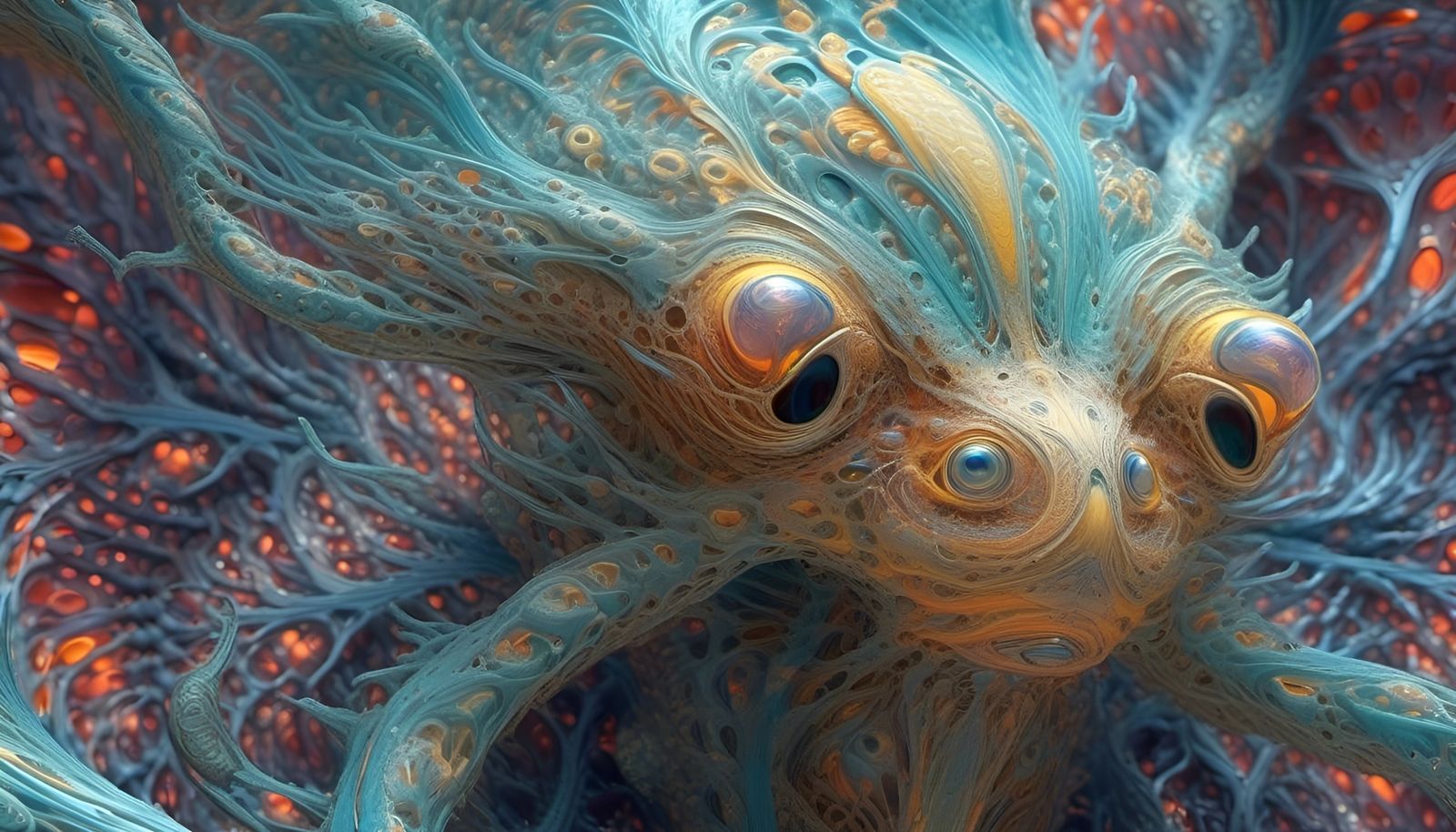 Joyous Hyperdetailed Fractal Design in Cyberpunk Style