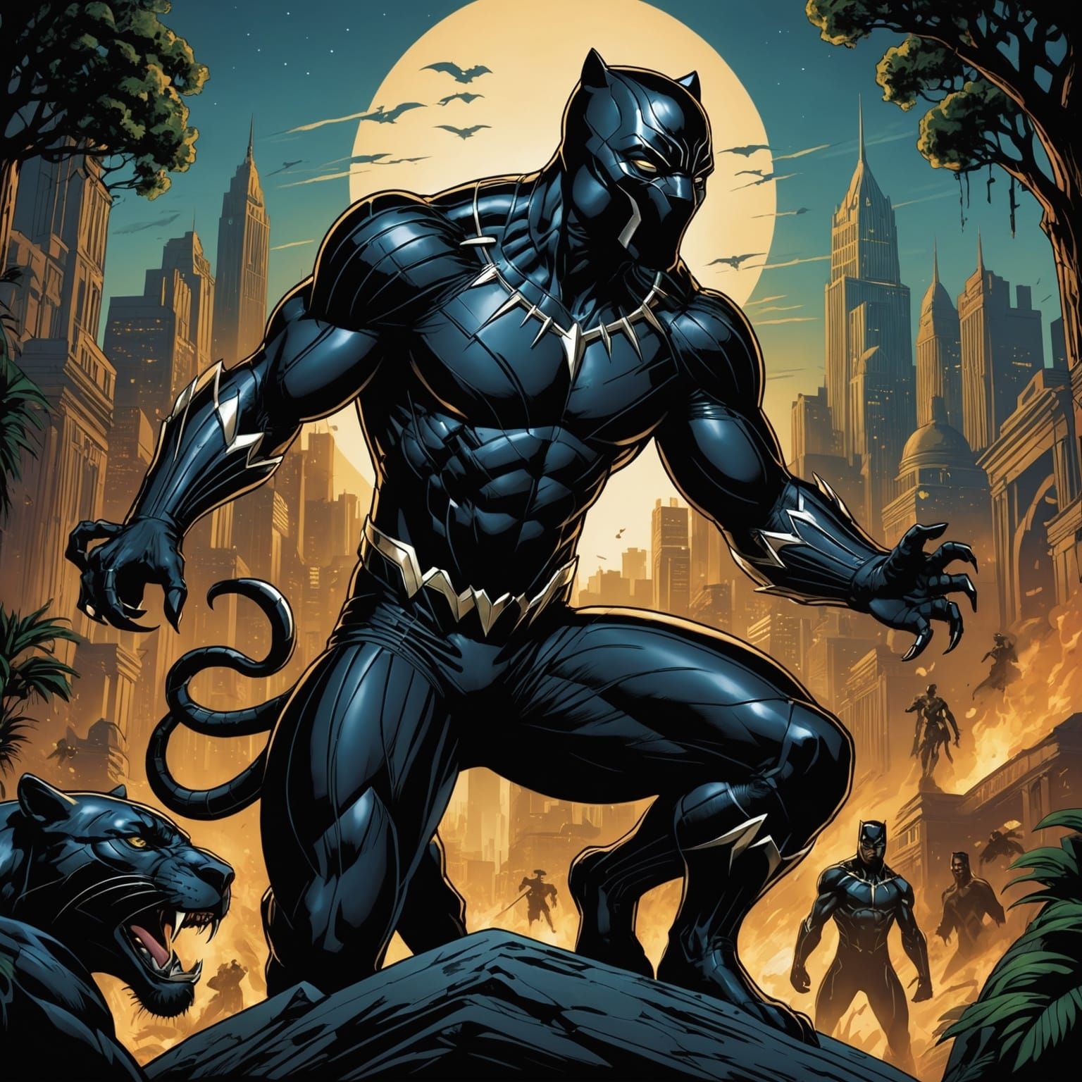 Blackpanther Comic Book Art by Brooks and Mumford