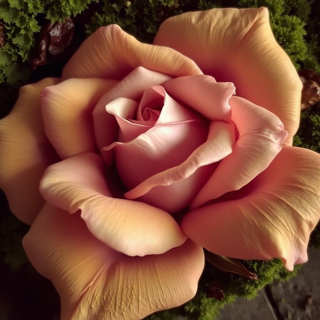 Surreal Dynamic Moss Rose Abstract