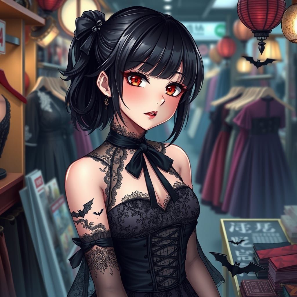 Gothic Vampire Fashionista in Shibuya