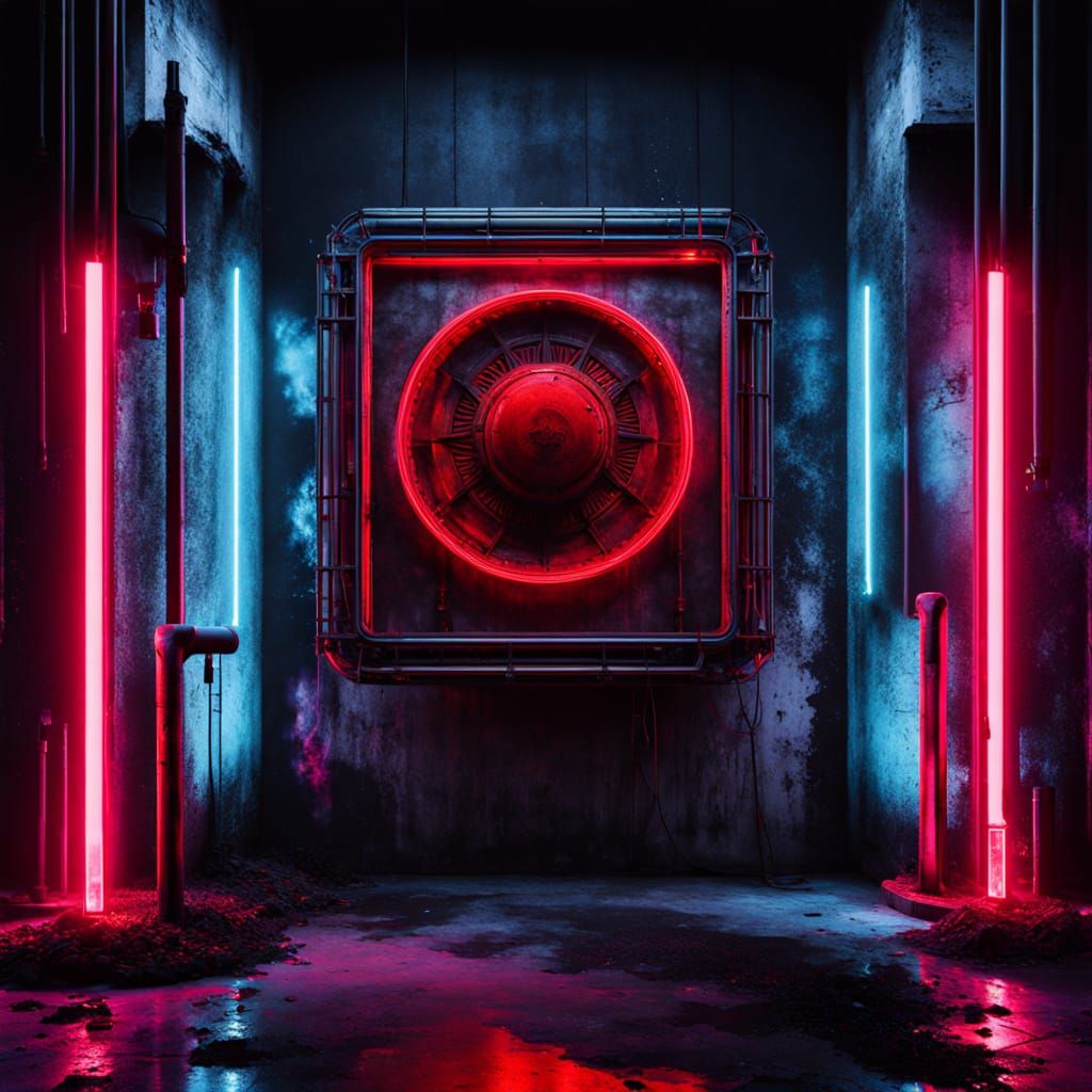 Surrealism in Neon: Giger-Inspired Masterpiece