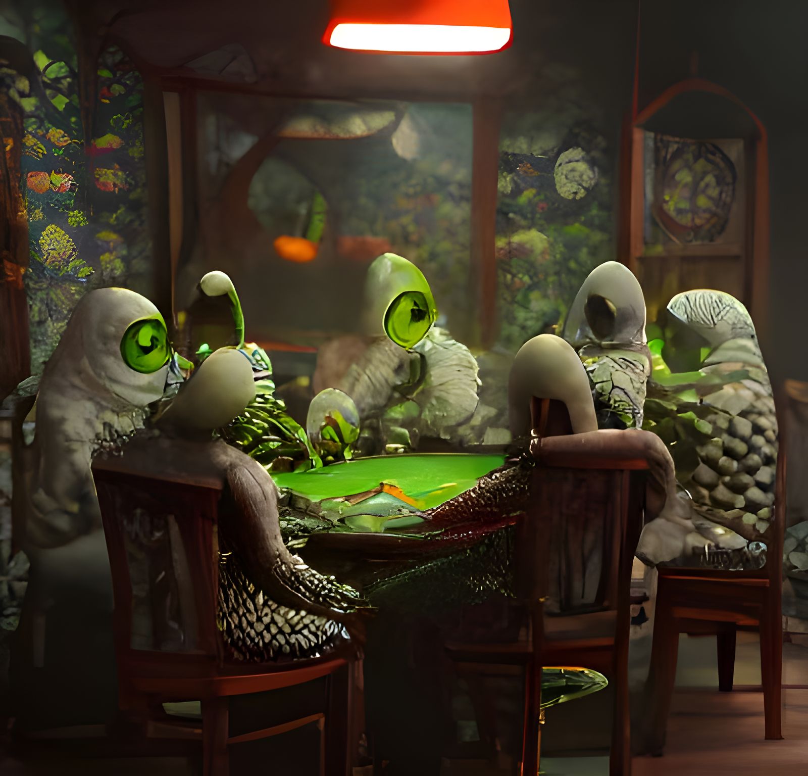 Eldritch Fish People Gambling in 8K Resolution