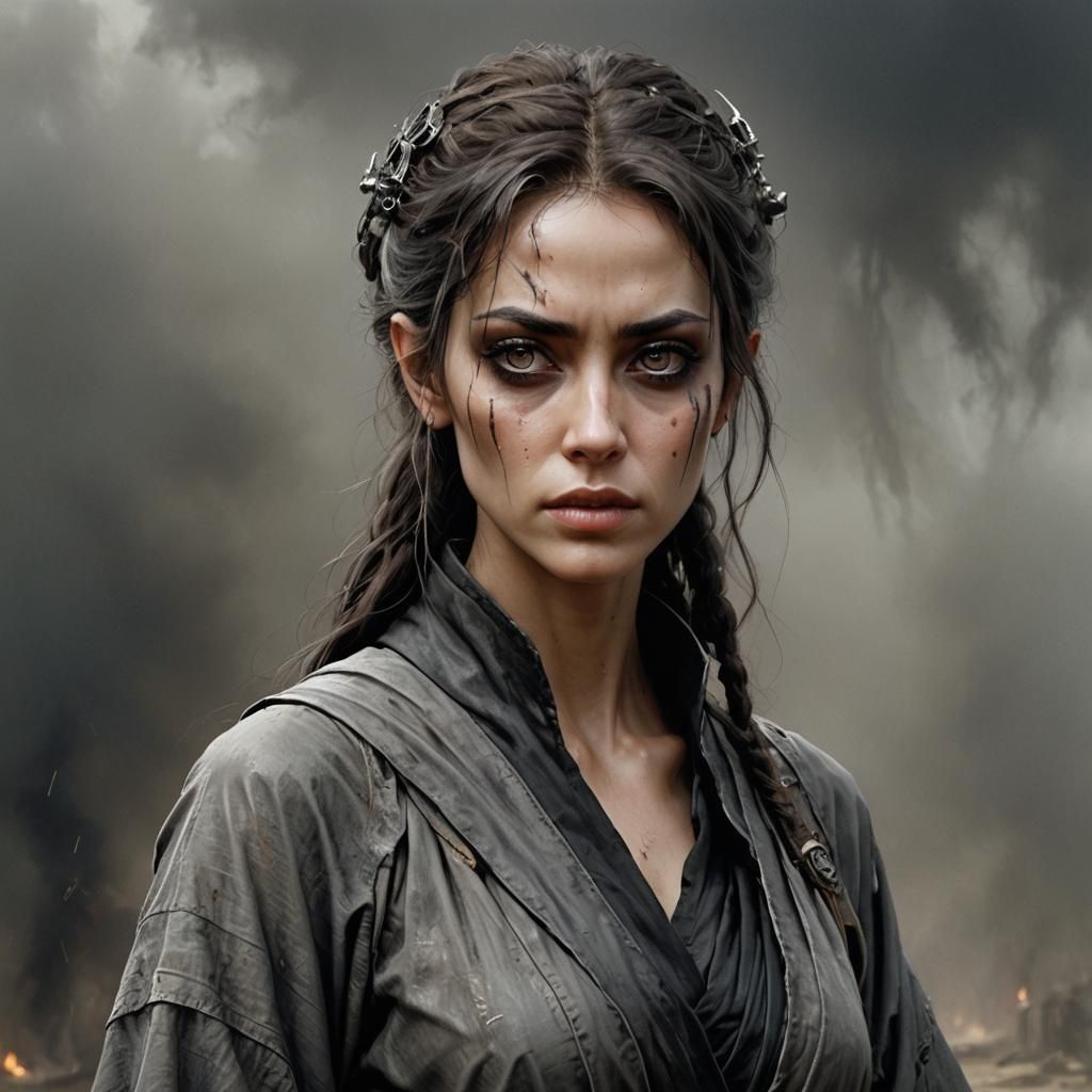 Post-Apocalyptic Scribe: A Striking Portrait