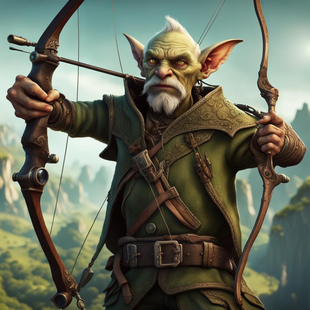 Goblin Archer with Binoculars, Detailed Matte Painting