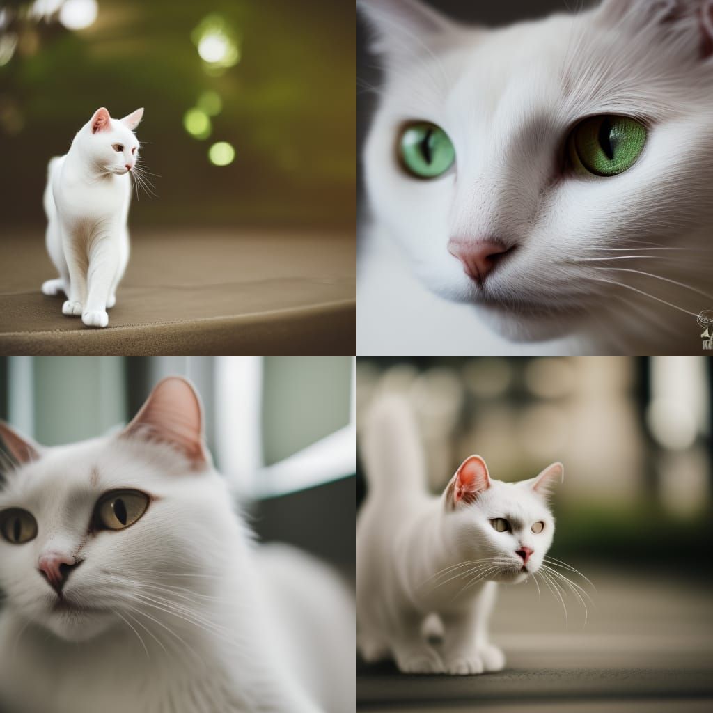 Elegant White Cat Portrait in Natural Light