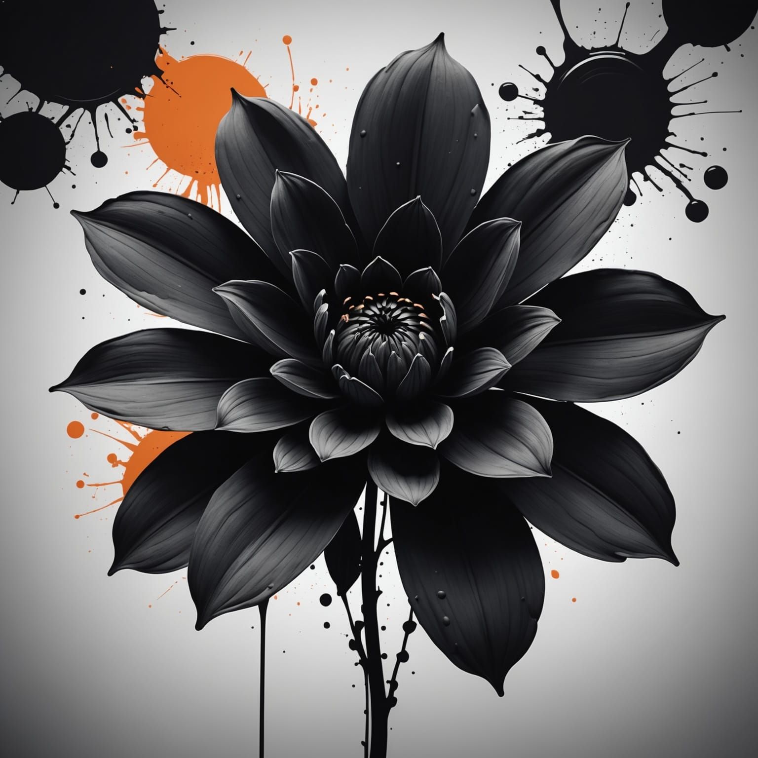 Minimalist Ink Flower: Abstract Floral Art