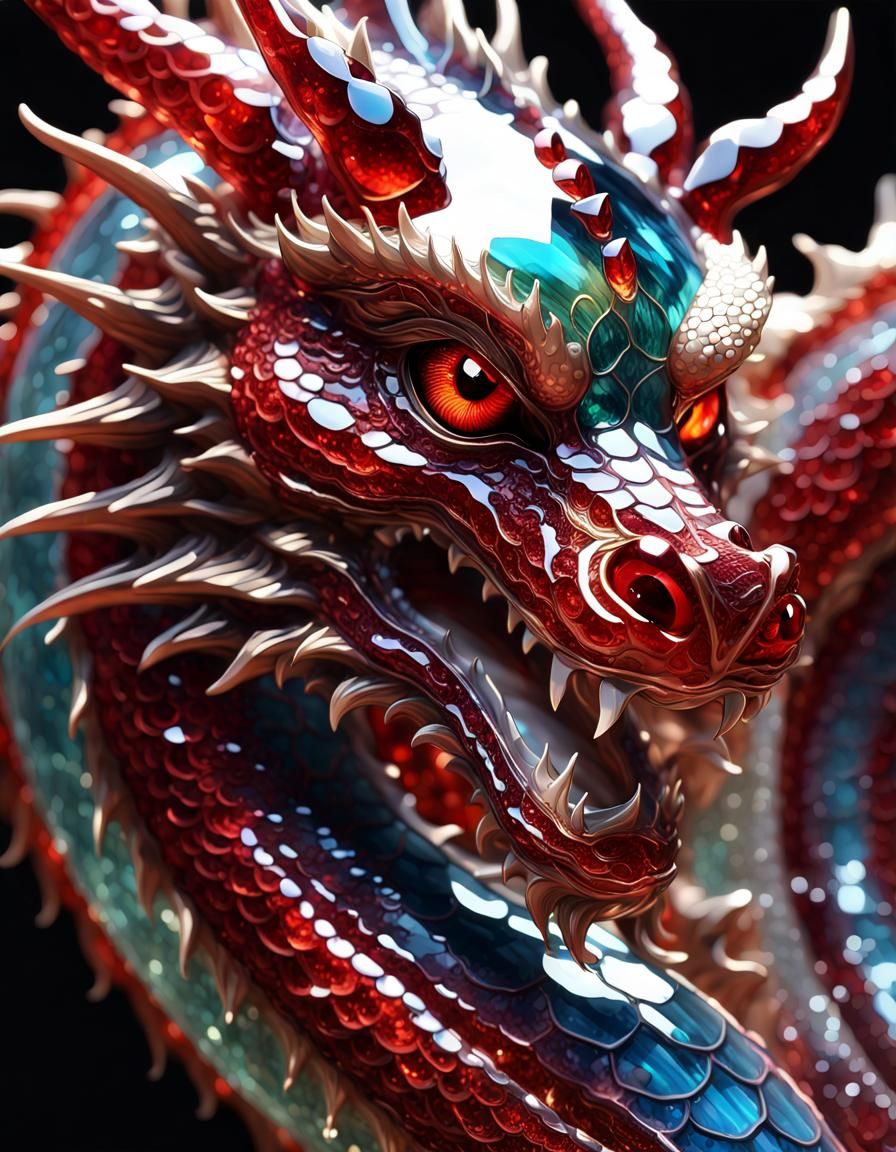 Glass Dragon Portrait in Anime Style