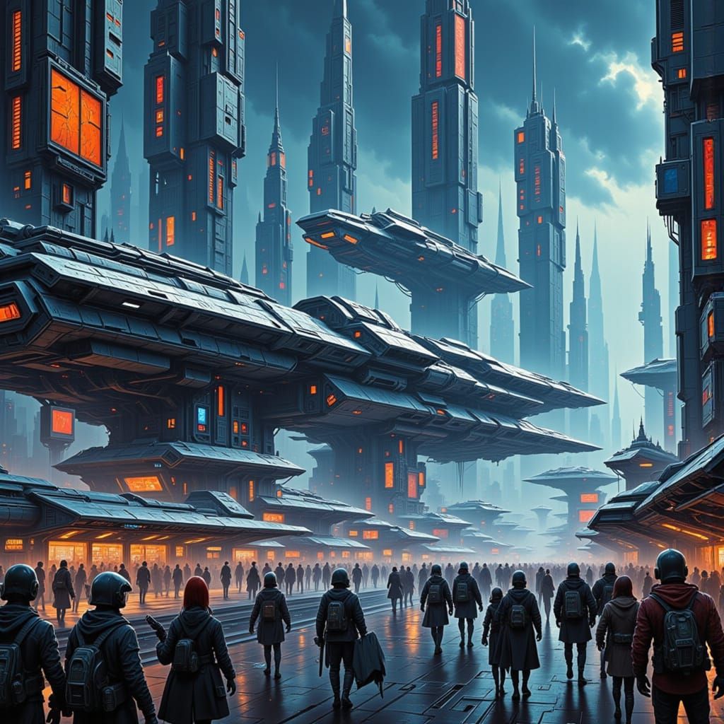 Futuristic Sci-Fi Spaceport Inspired by Concept Art
