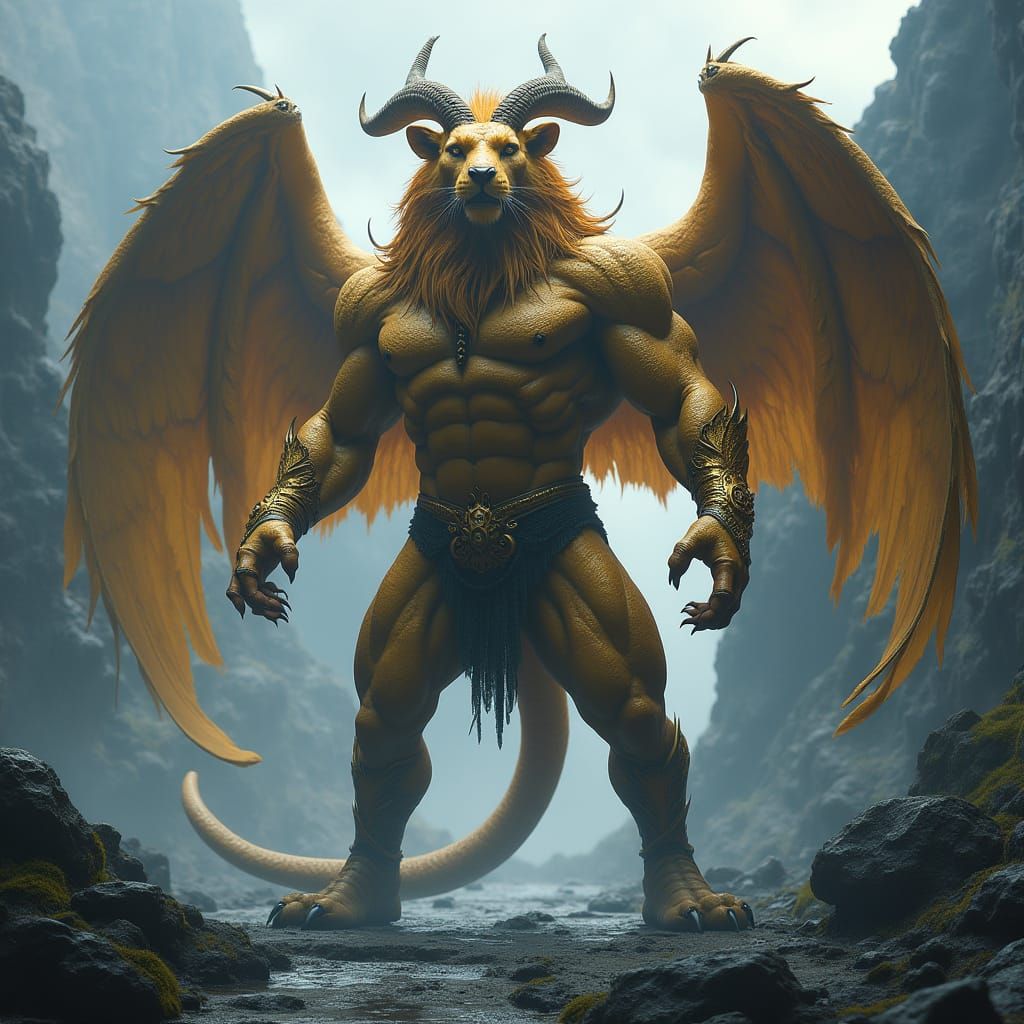 Majestic Manticore of Chaos: Hyperrealistic Fantasy Art