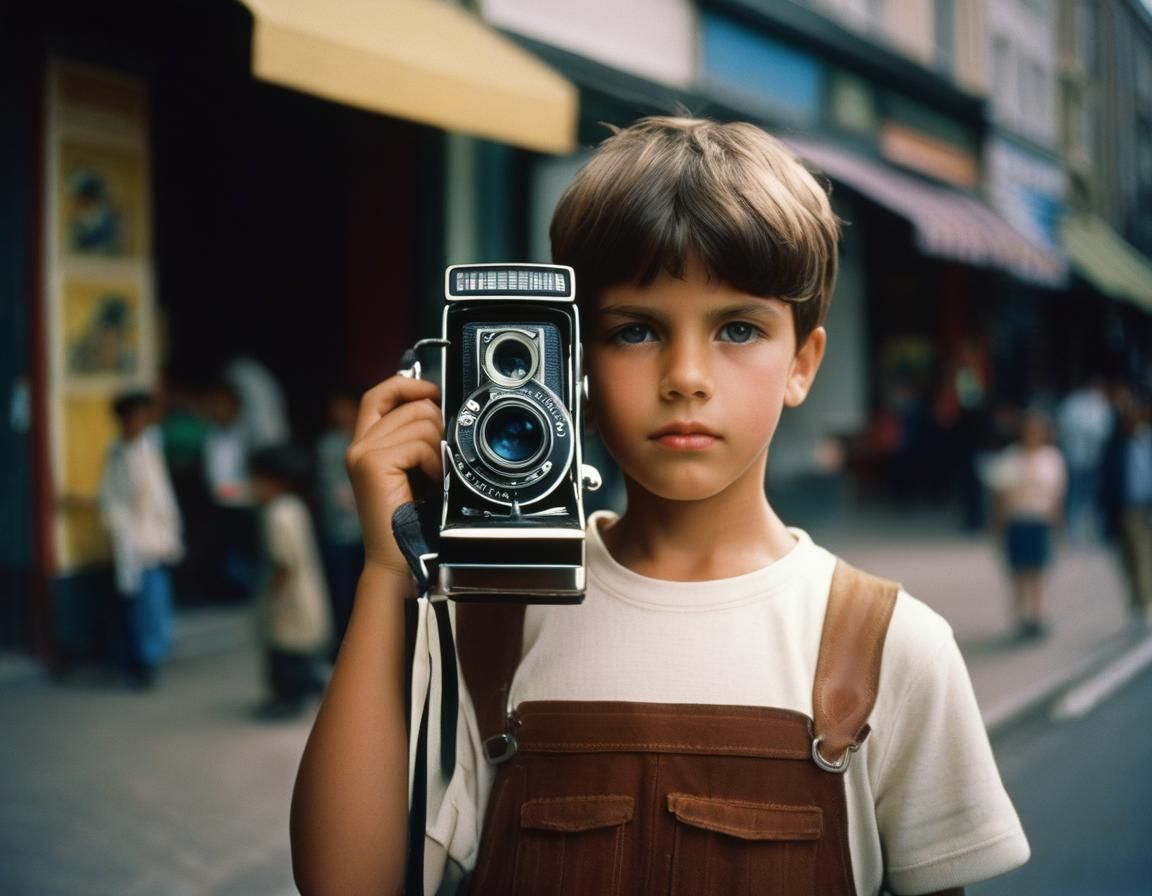 Boy With Retro Phone: Lomography Film Portrait