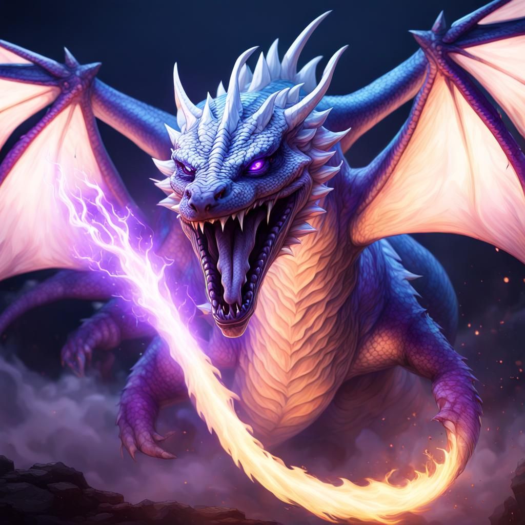 Jormungandr Confronts Purple Wyvern in Fantasy Battle