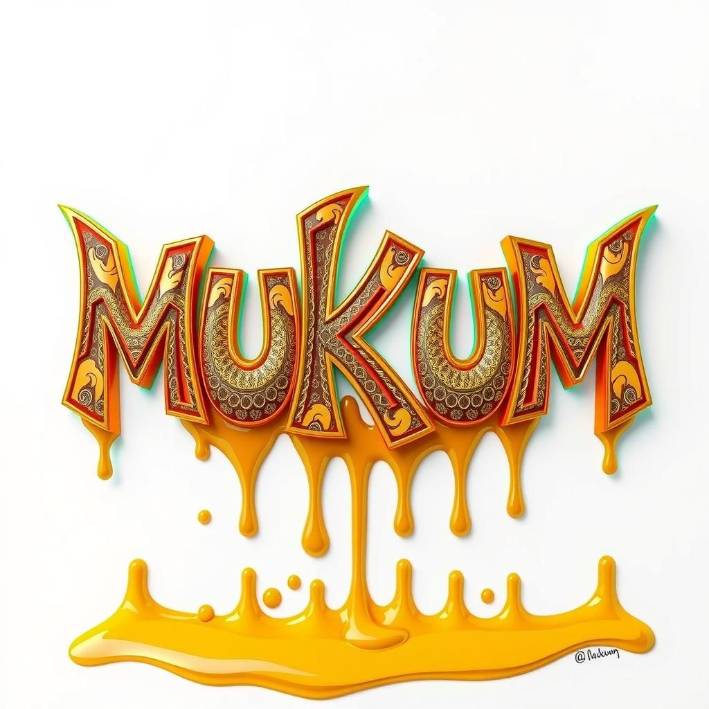 Golden Graffiti Logotype in Futuristic Street Art Style