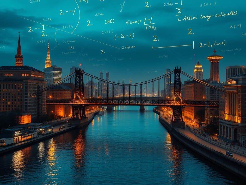 Majestic Cityscape with Celestial Mathematics