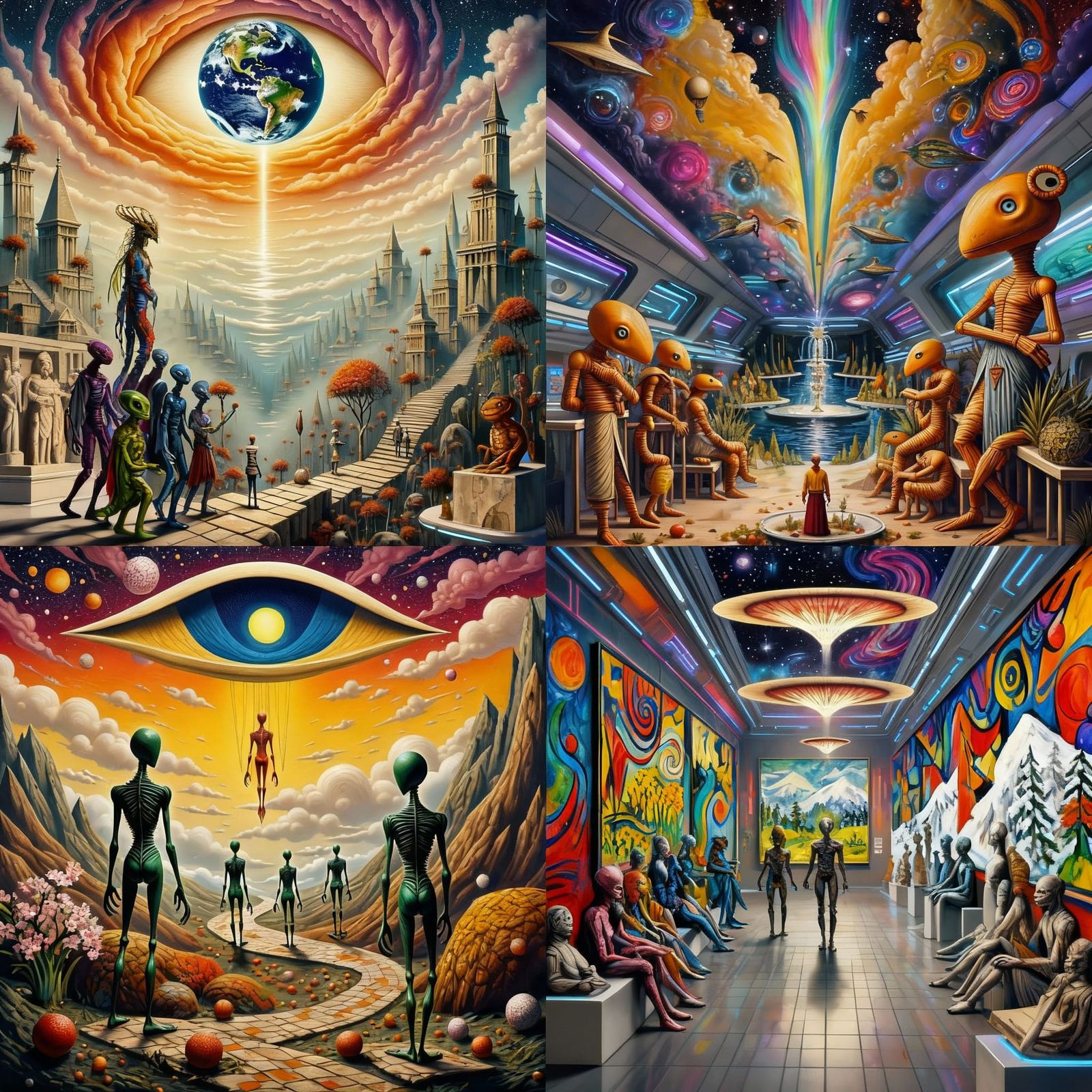 Galactic Museum Art Exhibit: Surrealist Masterpiece