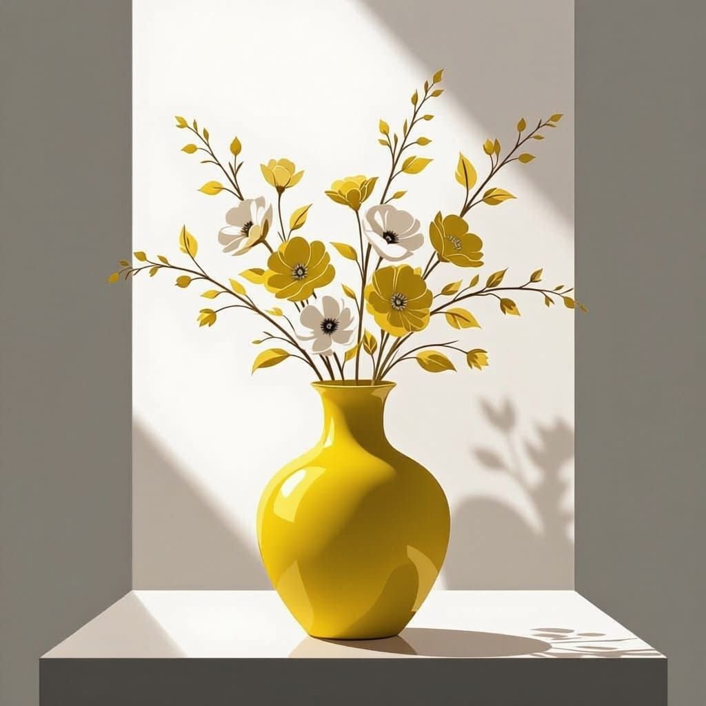 Yellow Vase of Flowers