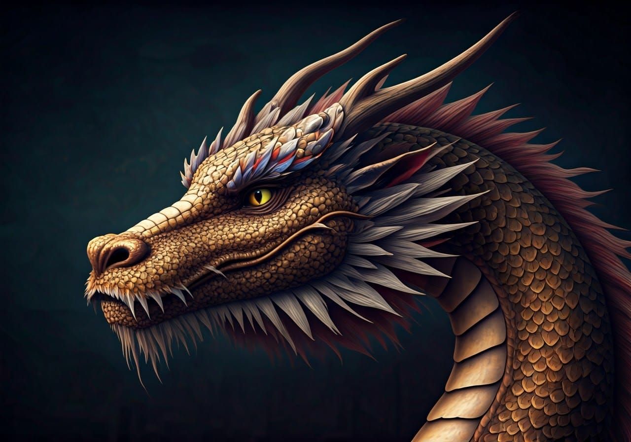 Dragon Portrait in Photorealistic Style