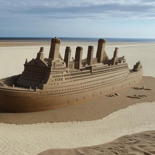 Titanic Sand Sculpture on Liverpool Beach