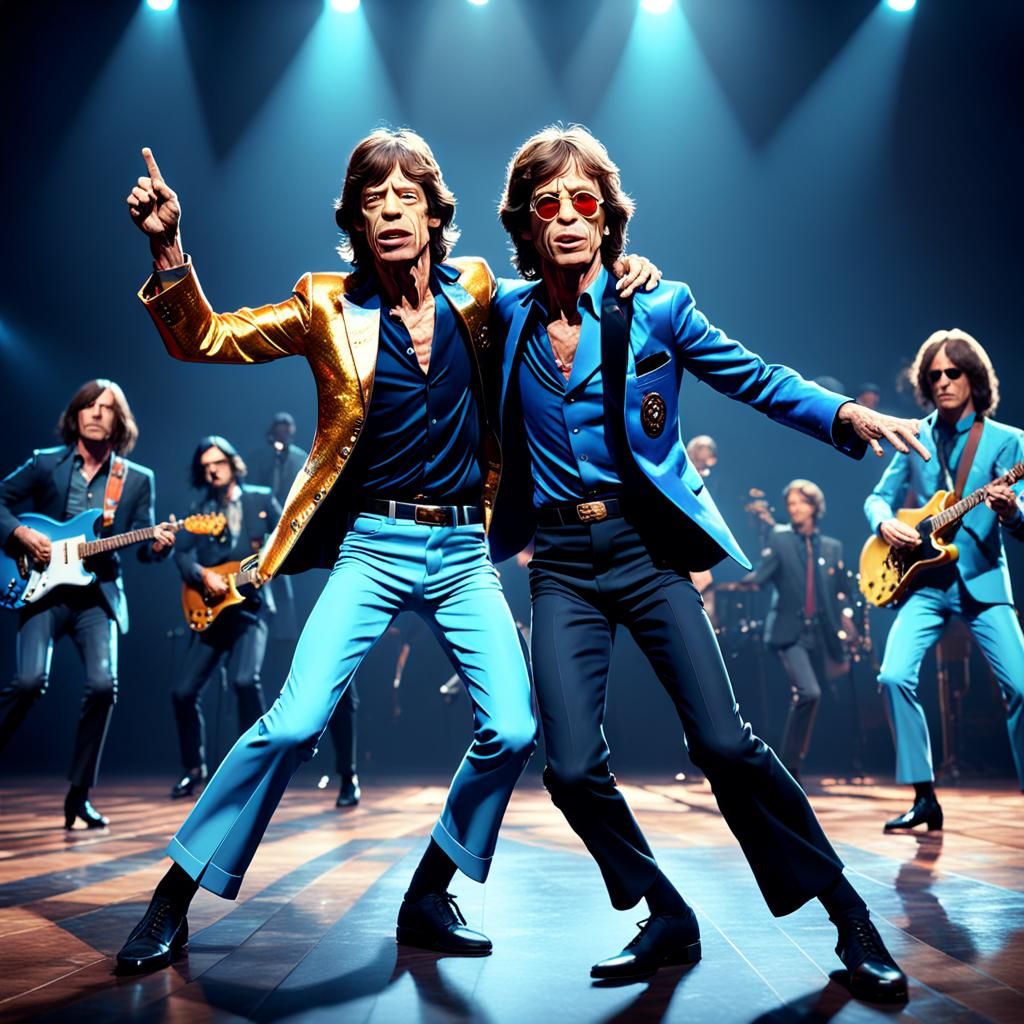 Mick Jagger and John Lennon Dance: 3D Game Art