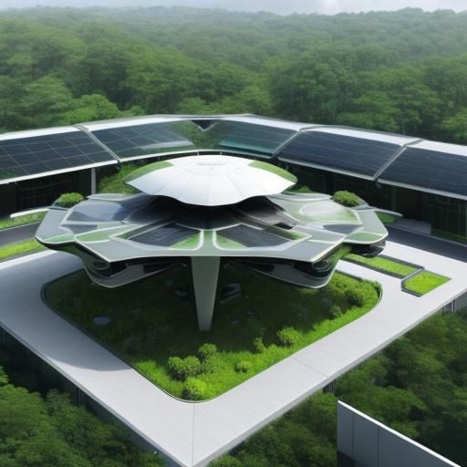 Futuristic Sustainable eVTOL Landing Hub in Forest