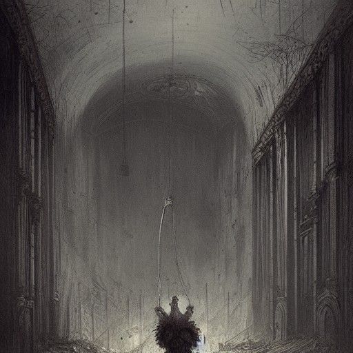 Creepy Abandoned Circus in Gothic Horror Style