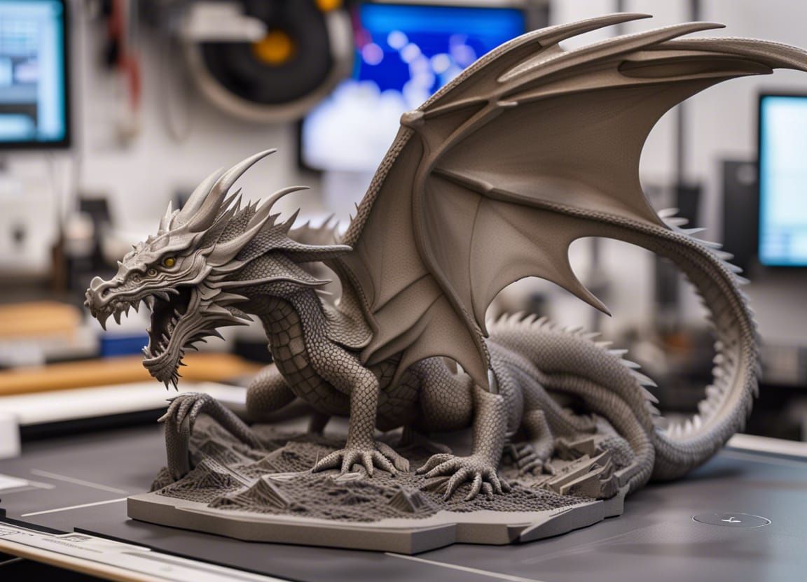 3D Printer Creates Hyper-Detailed Dragon Model