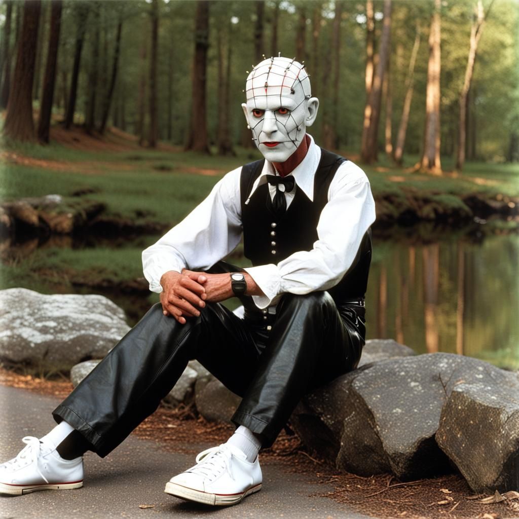 Pinhead as Forrest Gump in Hellraiser, Hyperrealistic