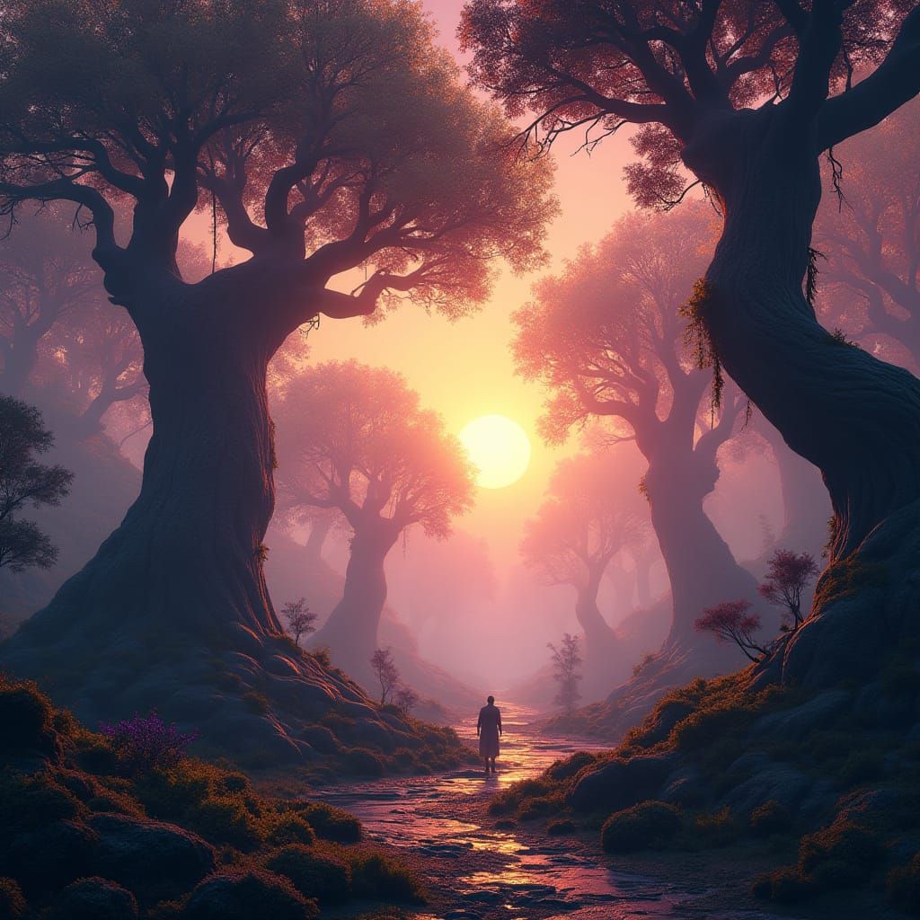 Mystical Forgotten Haven at Sunset