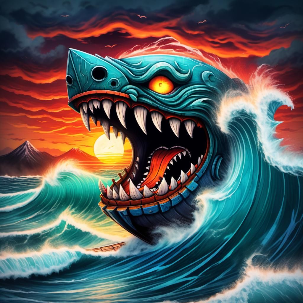 Sun Eating Chalk Monster