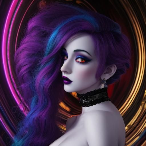 Goth Porcelain Doll in Surrealist Style