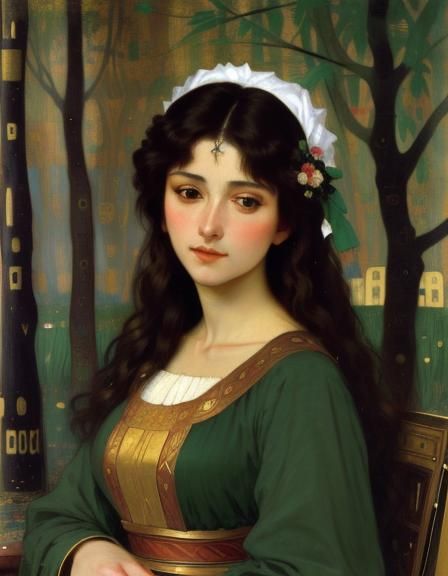 Mäda Primavesi Portrait in Art Nouveau Style