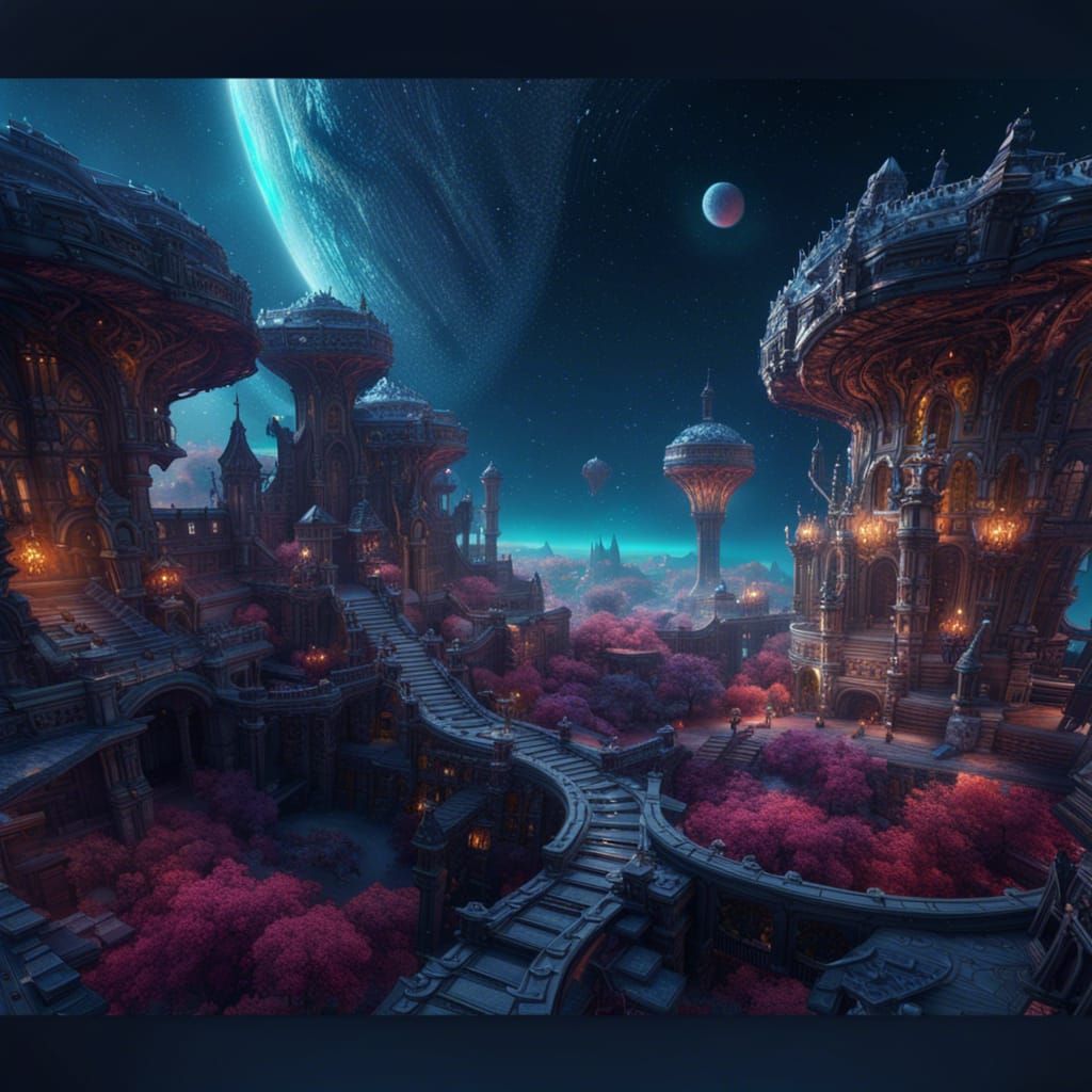 Fantastical Galaxy Concept Art in Deep Color