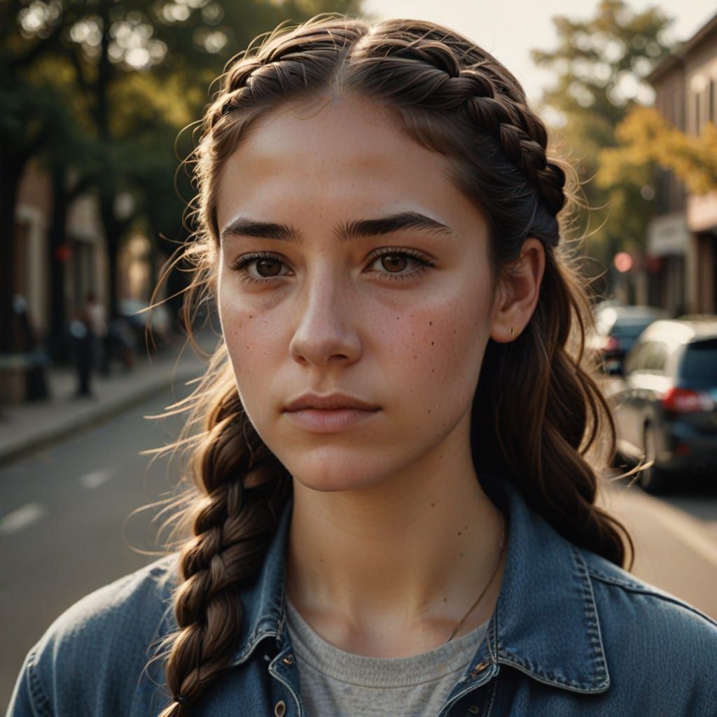Hyperrealistic Portrait of a 16-Year-Old Girl