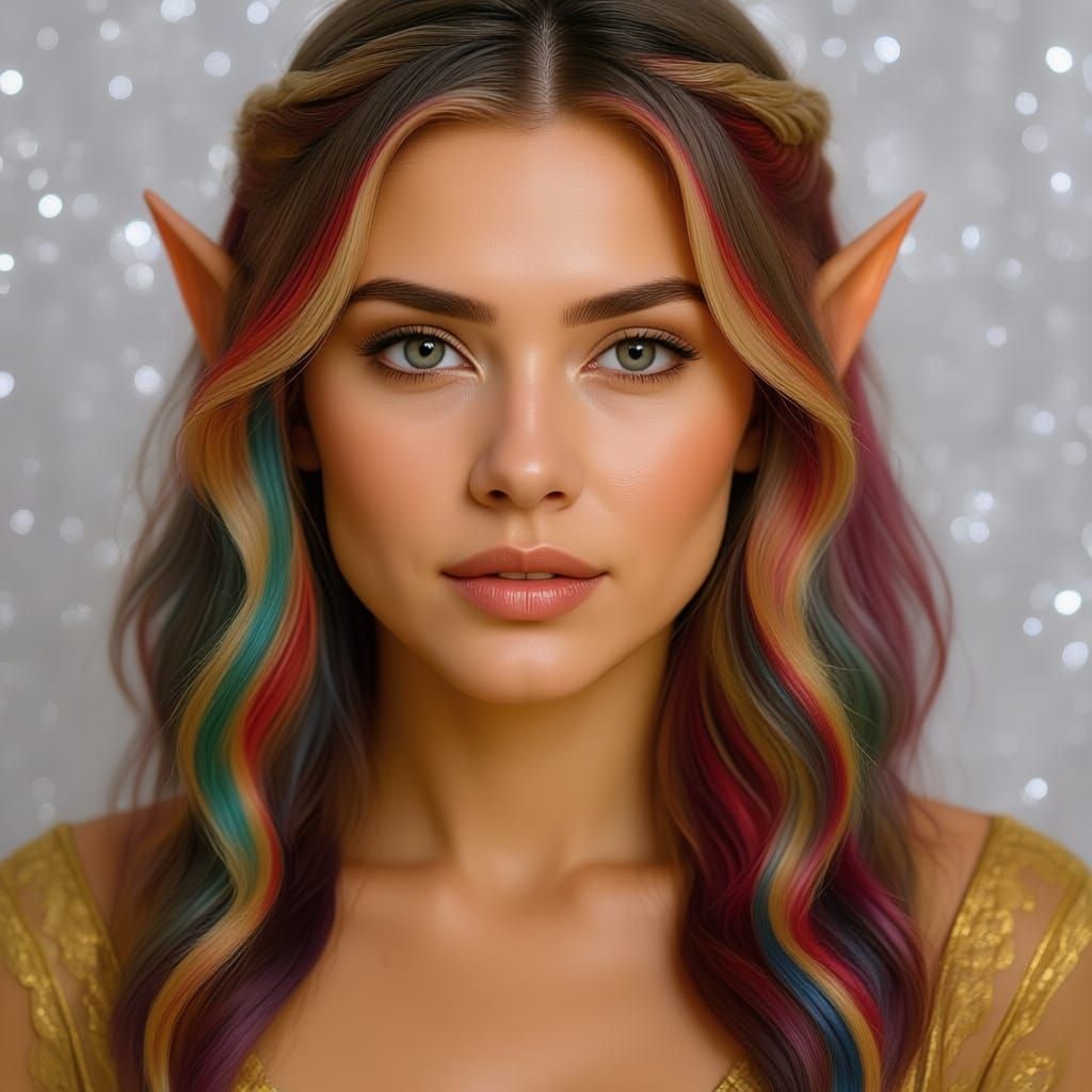 Voluptuous Blonde Elf Woman Portrait