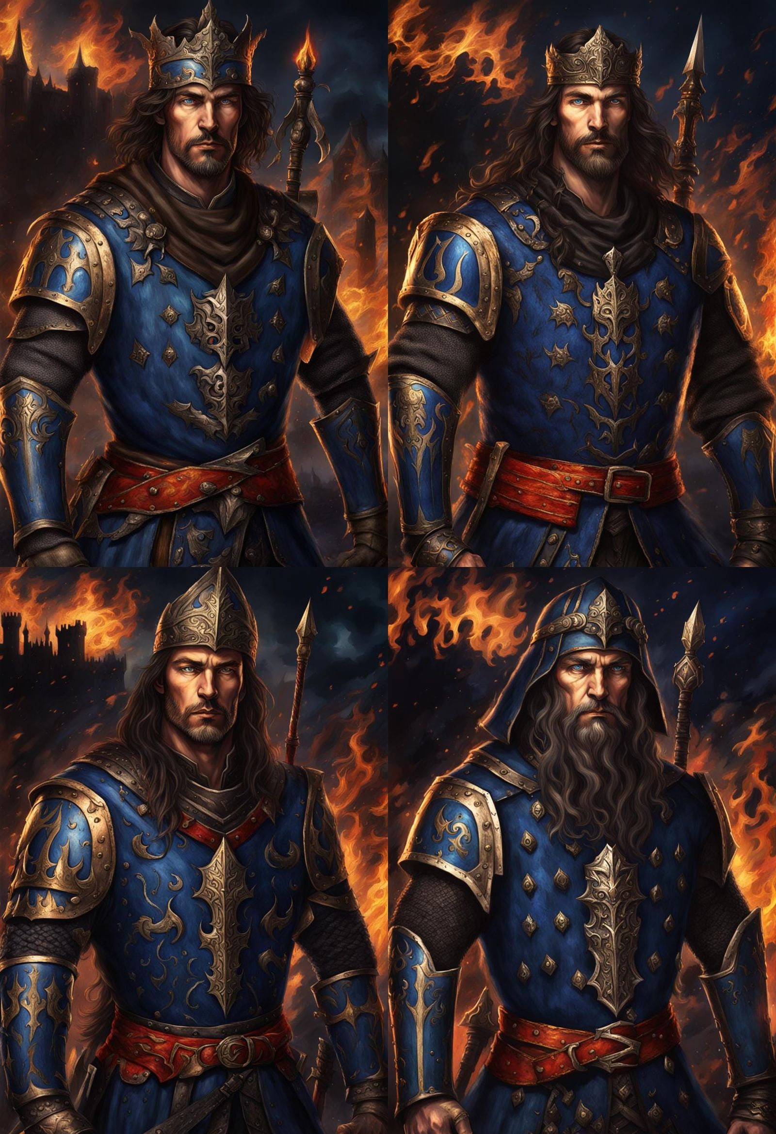 Dark Fantasy Warrior Commander with Flames