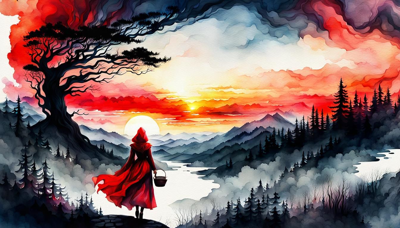 Little Red Riding Hood At Sunset
