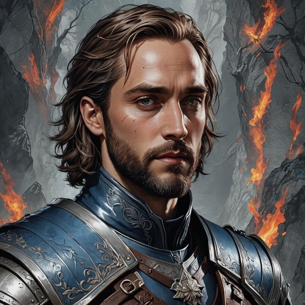 Grey Warden Portrait in Hyperrealistic Style