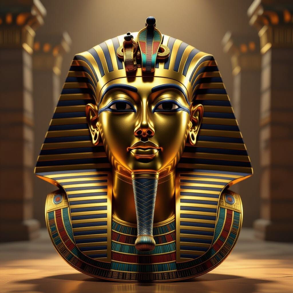 King Tut's Golden Mask: Ultra-Realistic 3D Render