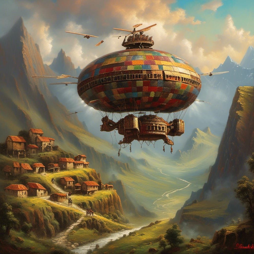 Incan Era: Space Vehicle Landing in Andes Mountains