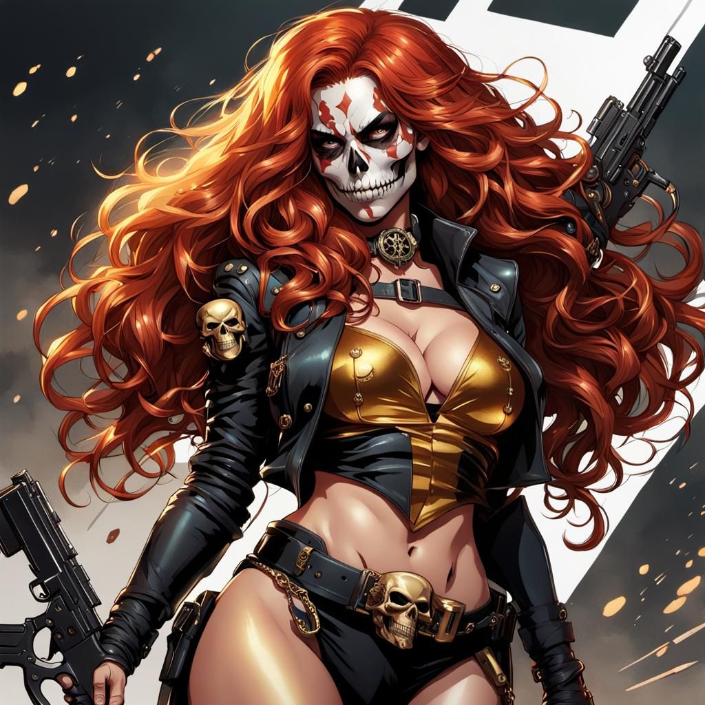 Villainous Comic Heroine in Hyperrealistic Style