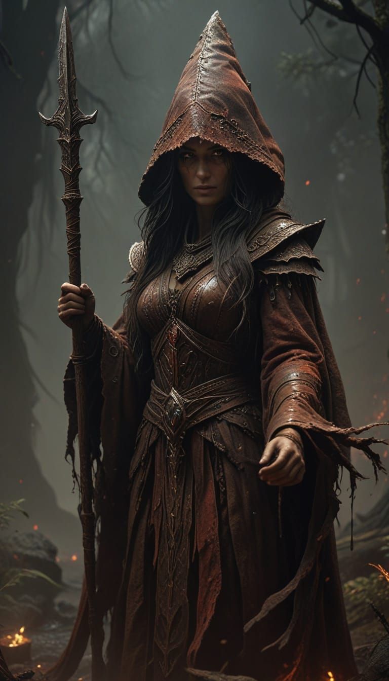 Ethereal Horror-Fantasy Portrait in Apocalyptic Surrealism