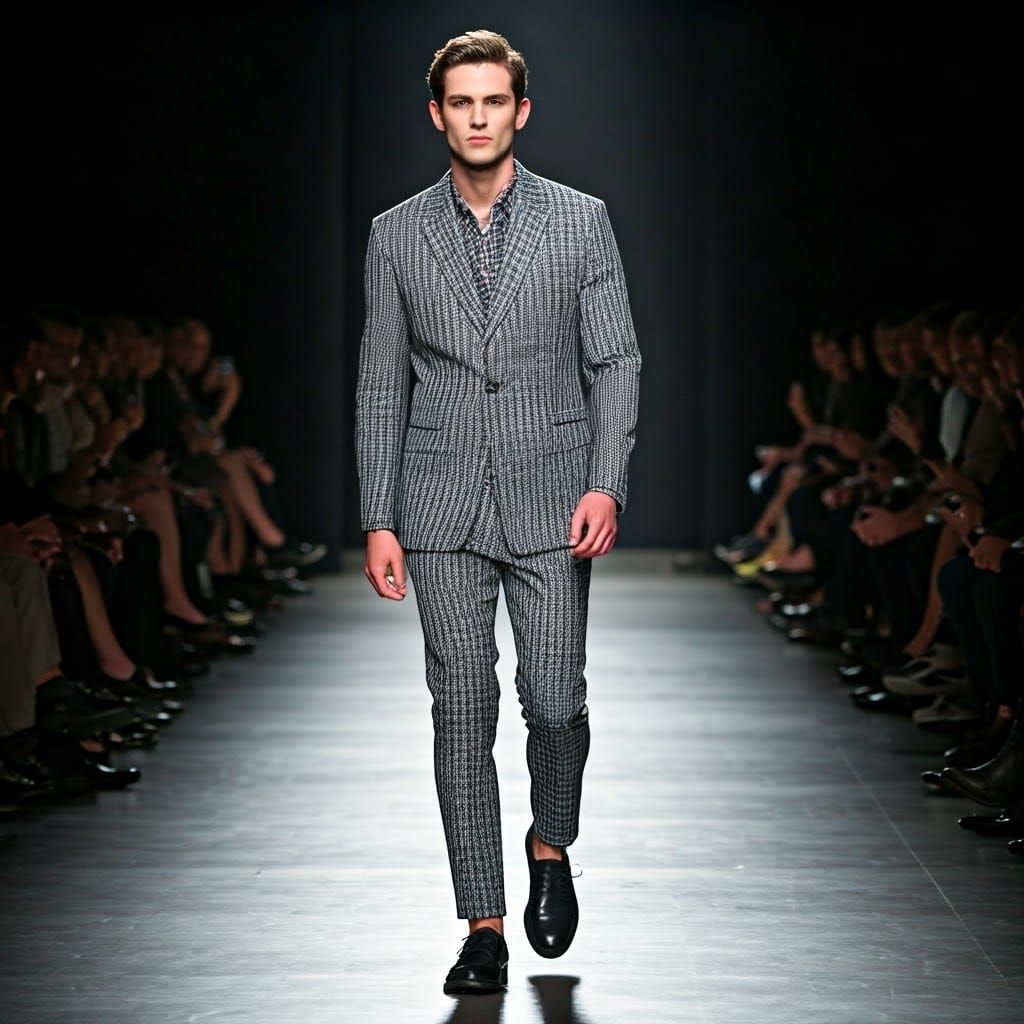 Striking Male Model Walks the Catwalk in Style